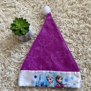 Disney Frozen Santa Hat Snowflakes Purple White Girl